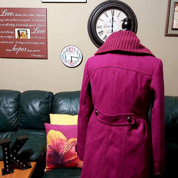 Delia's Fuschia Peacoat - Picture 3 of 11